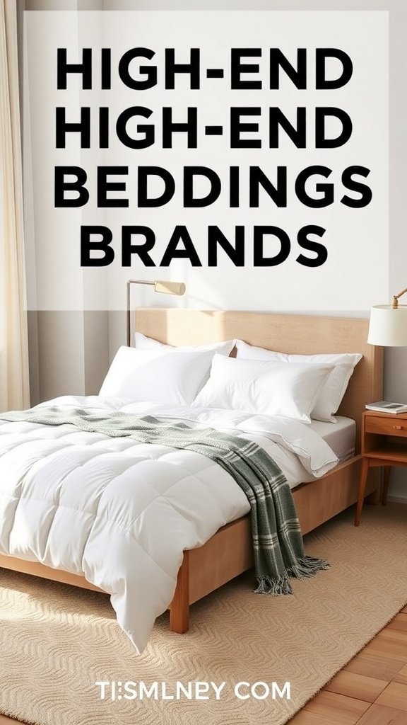 Um quarto luxuoso e lindamente decorado com roupa de cama de alta qualidade.