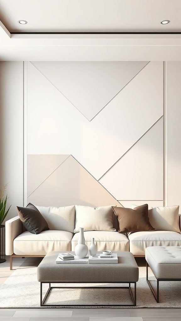 Um banco de jardim com um desenho de tinta geométrica