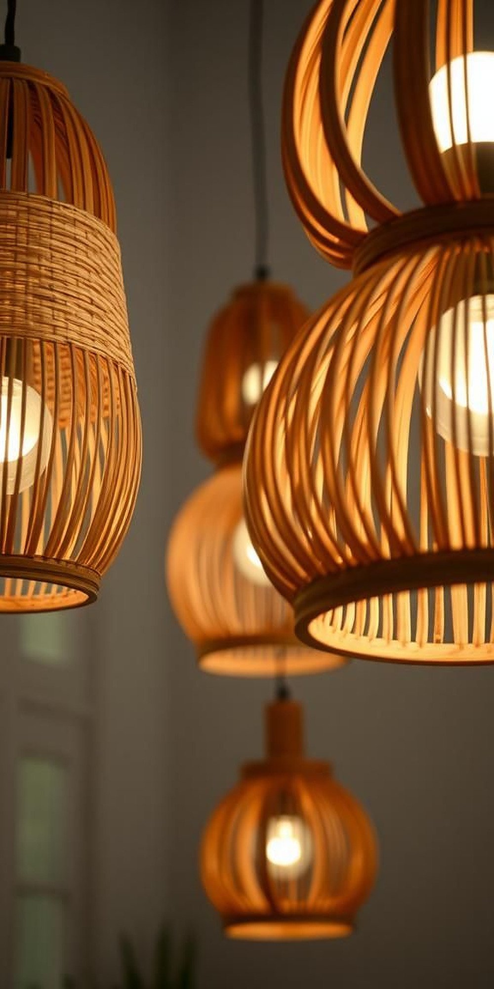Éclairage Doux avec Lampes en Matériaux Naturels