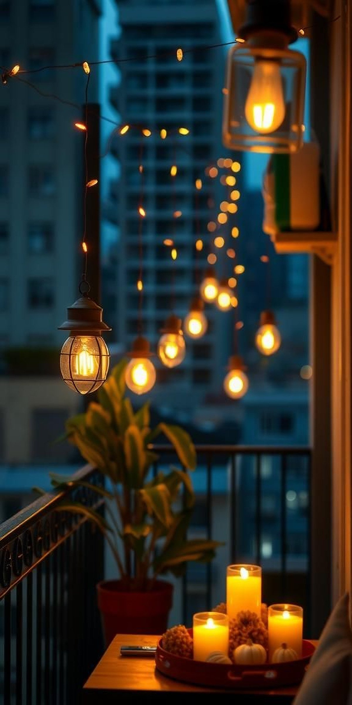 Éclairage Doux Aux Guirlandes Lumineuses Et Lanternes