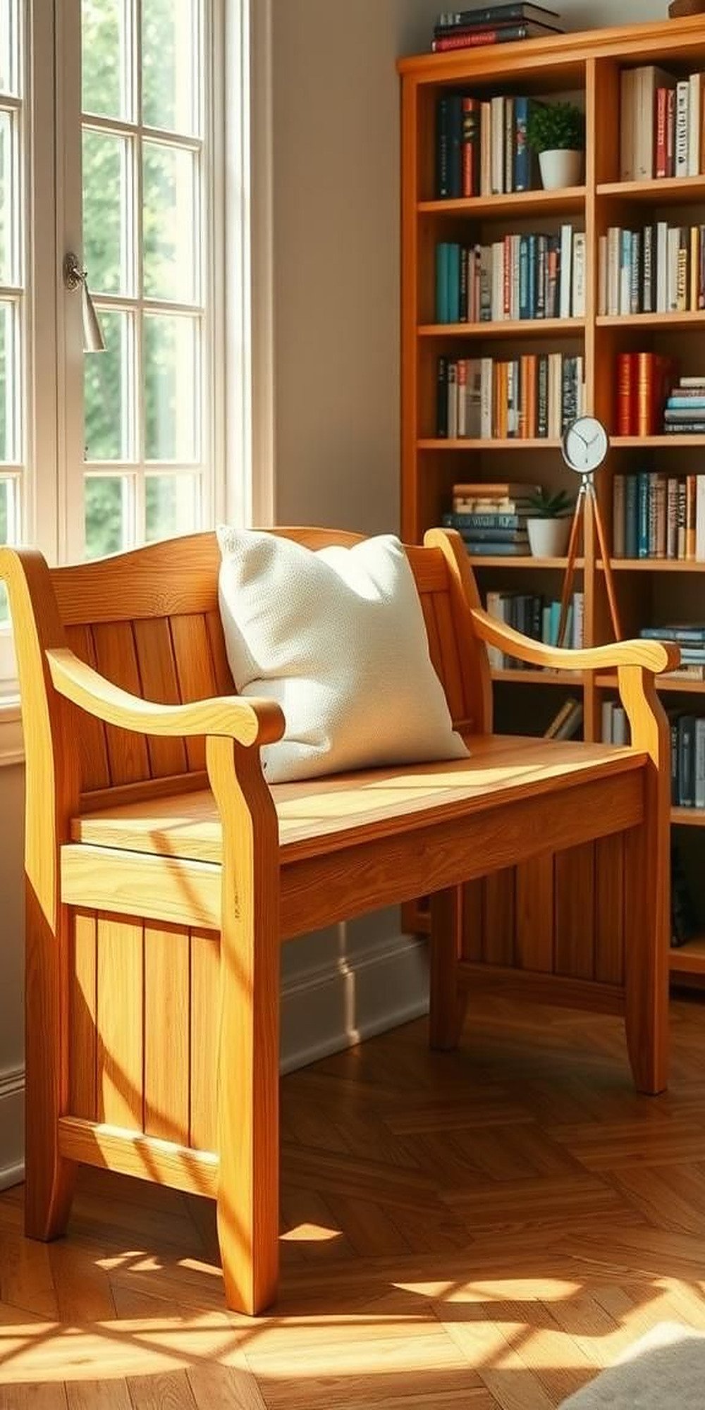 Construire Un Banc En Bois Naturel Pour Un Coin Lecture