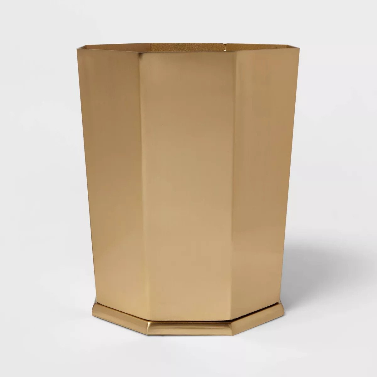Click for more info about Bathroom Wastebasket Gold - Threshold™: Iron Construction, Traditional Decor, Nonslip Base, 10....