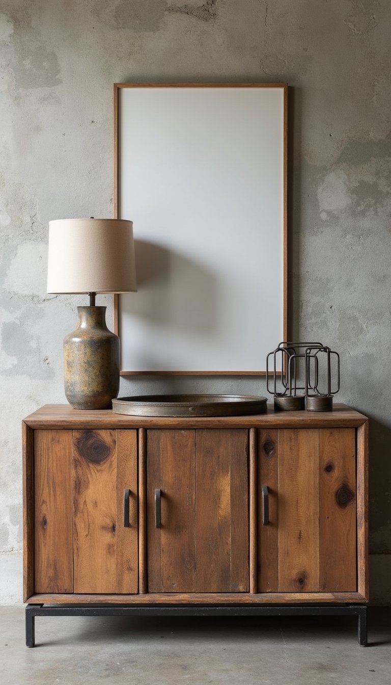 Aparador Industrial Con Accesorios De Metal