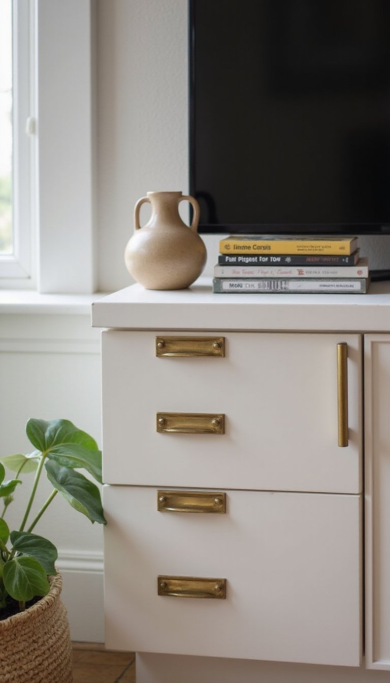 Update Hardware On Cabinets And Side Tables