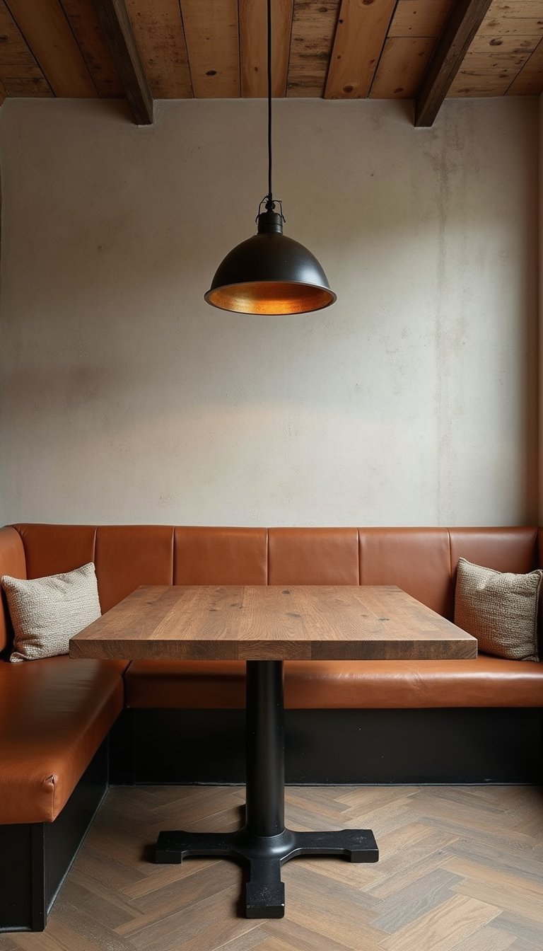 Banco Corrido Tapizado De Piel Natural