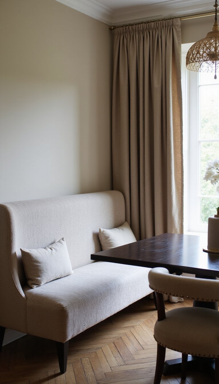 Banqueta Tapizada Con Respaldar Alto Para Confort