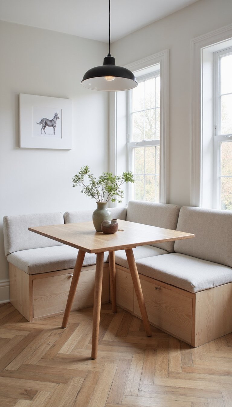 Comedor Con Banco Tapizado Y Almacenaje Oculto