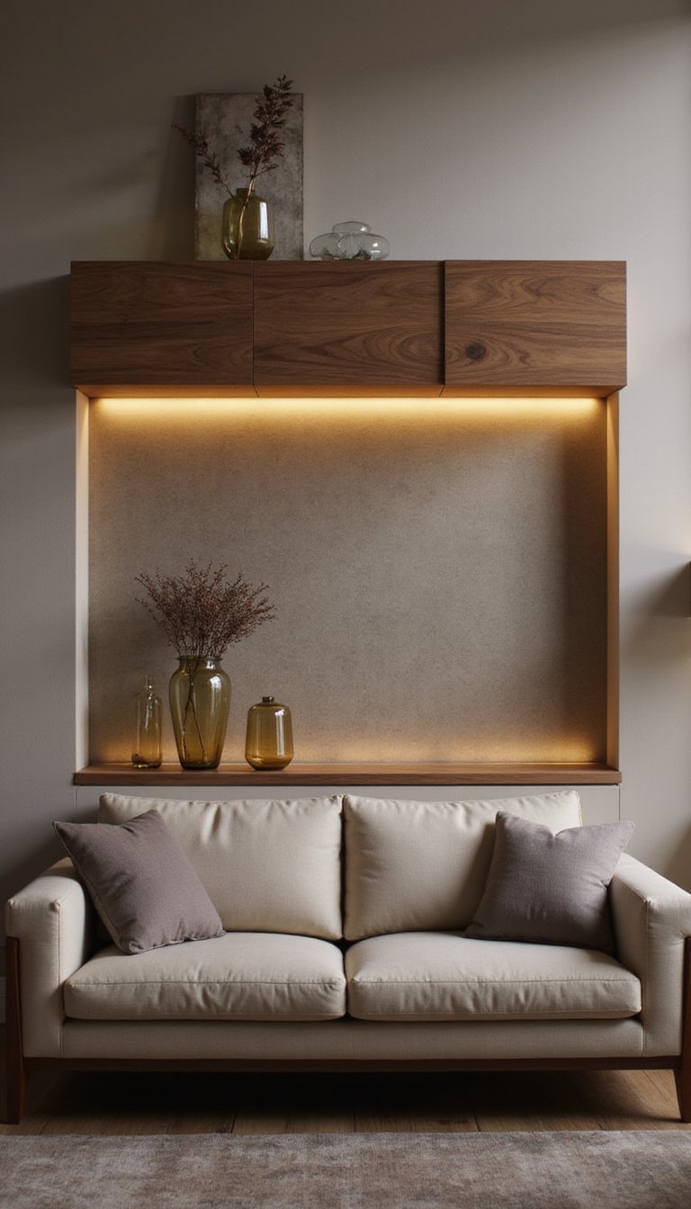 Floating Console Shelf With Underlighting Accent