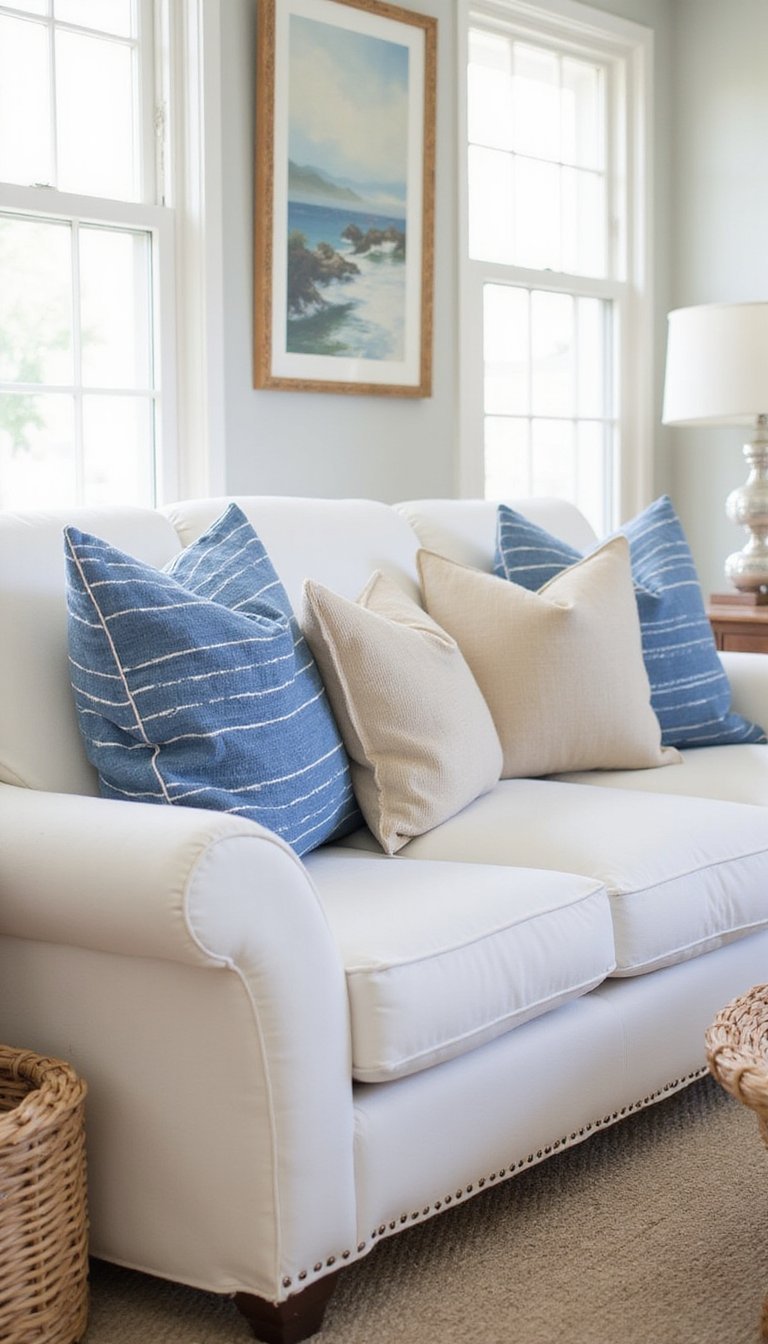 Coastal Stripes With Washed Indigo Hues