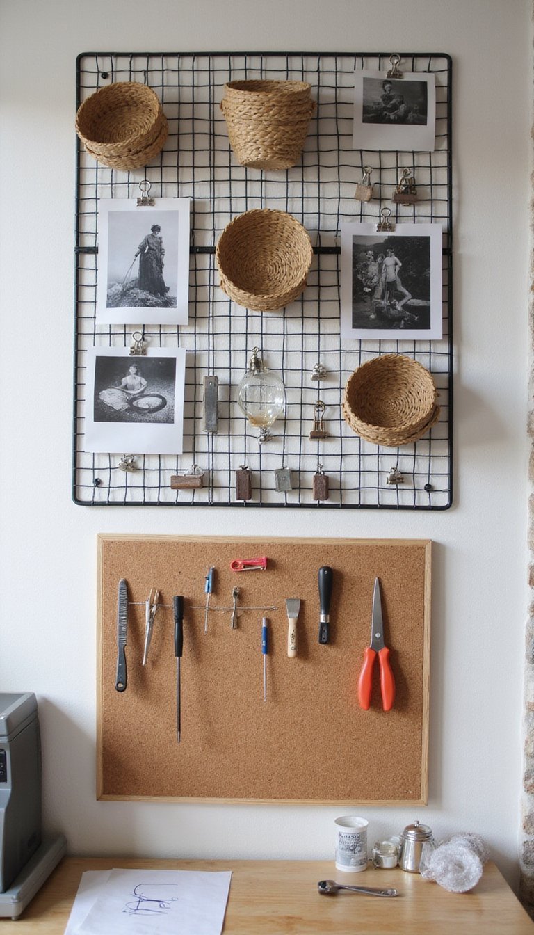 Display Grid Wall For Inspiration And Small Tools