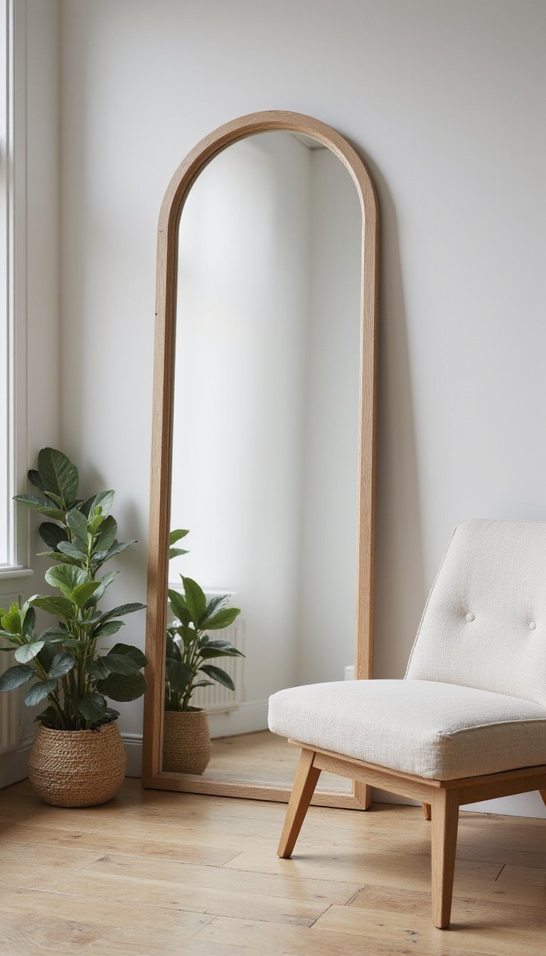 Espejo Arqueado Apoyado En Suelo Estilo Casual Chic