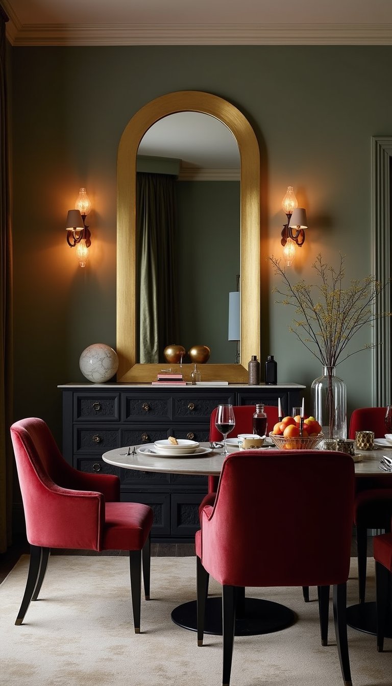 Espejo Arqueado Con Marco De Latón Cepillado Sofisticado