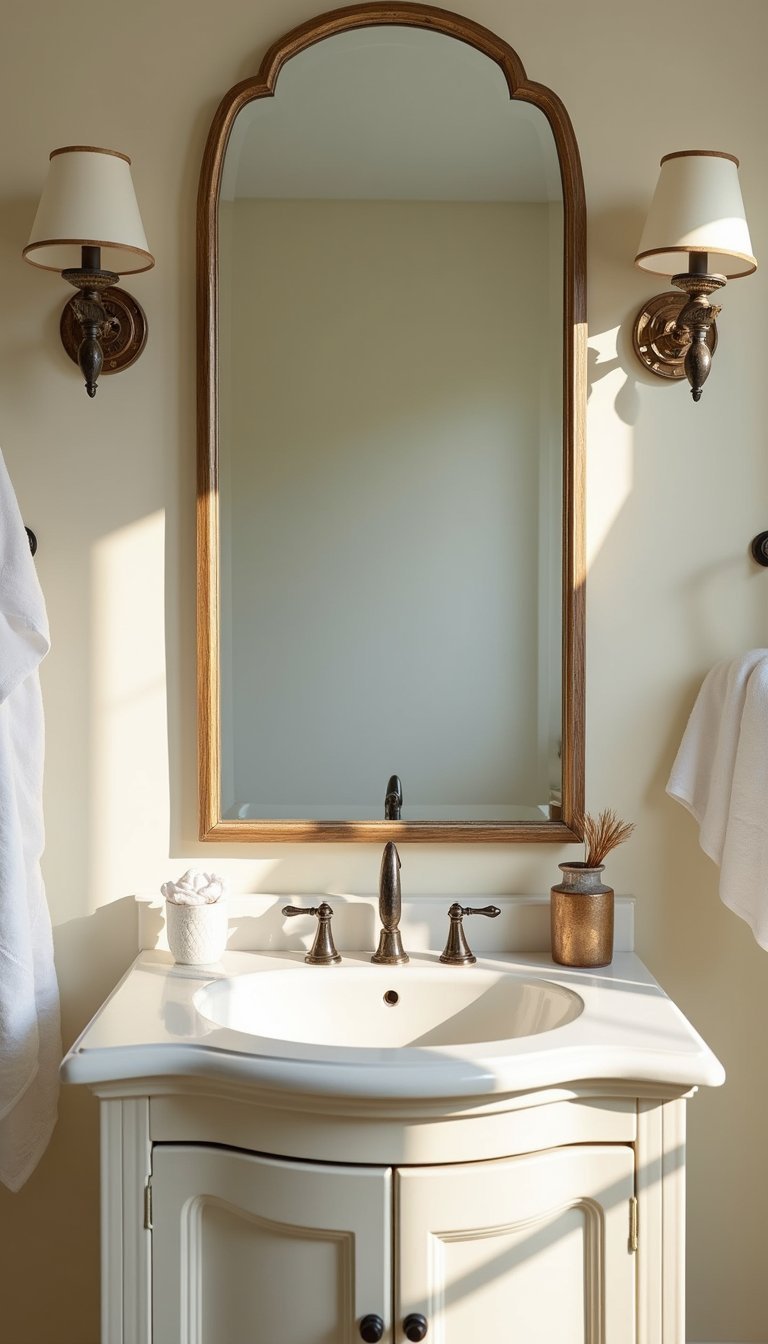 Espejo Arqueado De Cristal Biselado Clásico