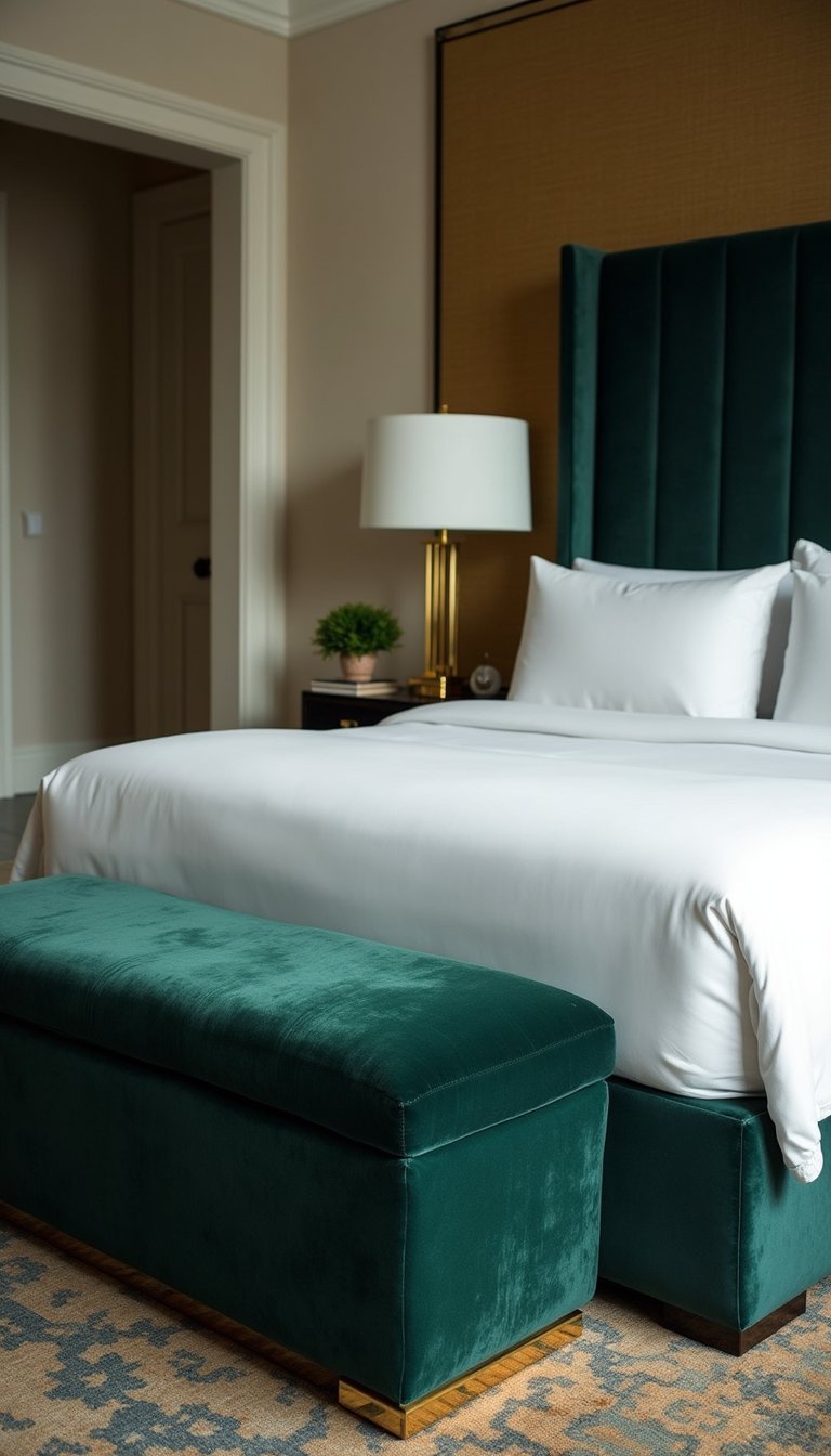 Banco Acolchado En Terciopelo Para Lujo