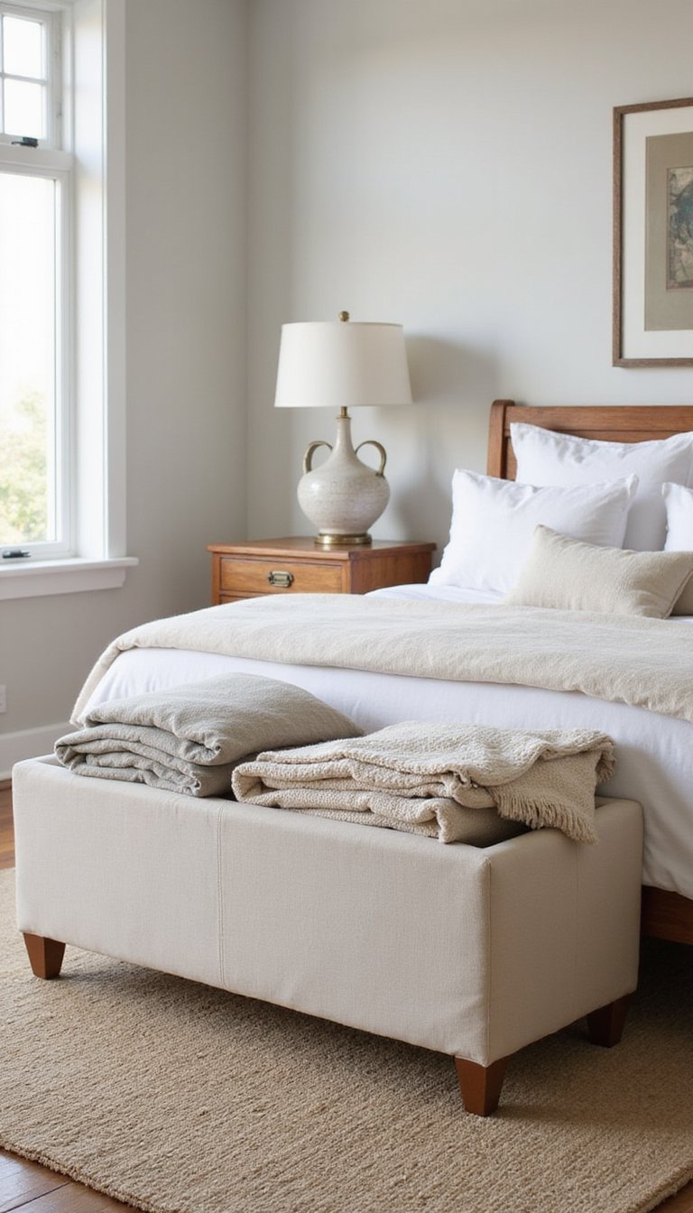 Banco Con Almacenaje Integrado Y Tapizado