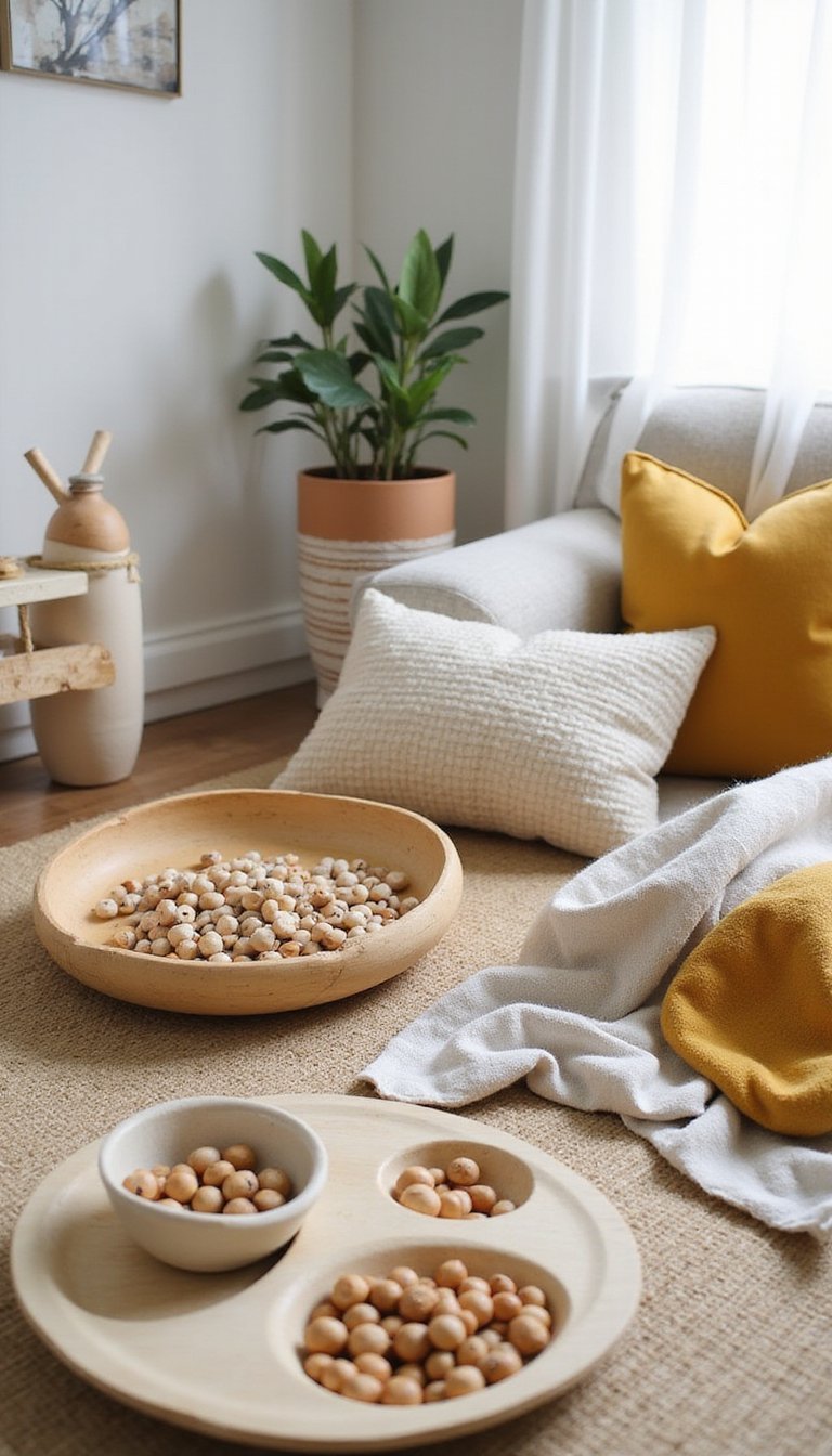 Zona Sensorial Con Texturas Naturales Y Juguetes