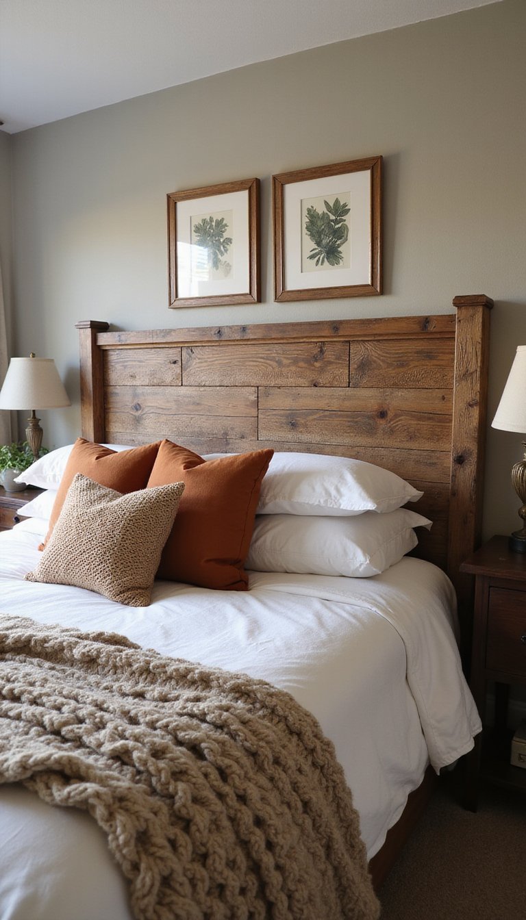 Cabecero Rústico De Madera Recuperada Y Patina