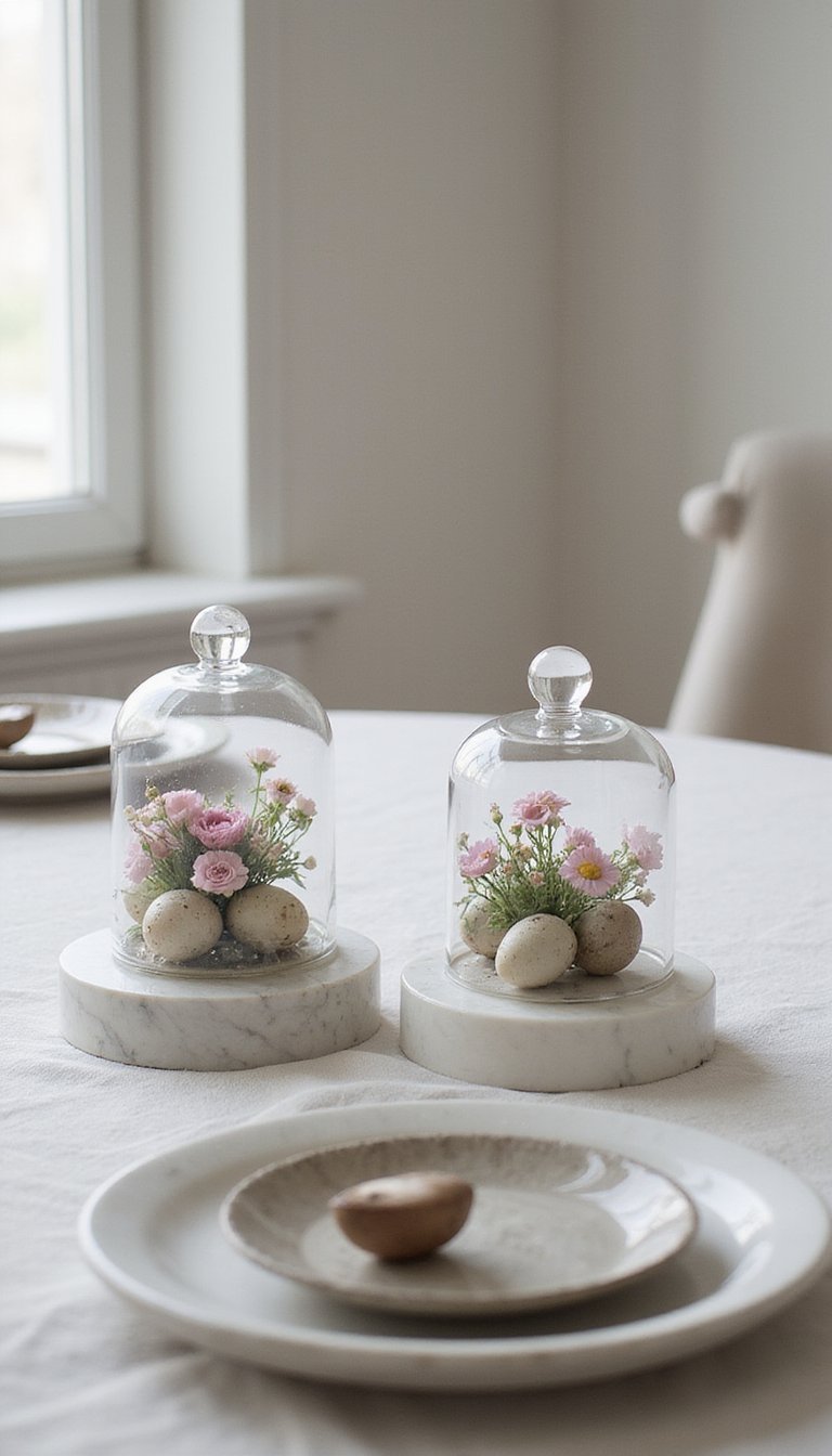 Glass Cloche Egg Vignettes For Intimate Table Moments