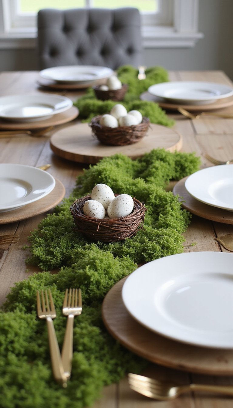 Moss Runner With Mini Nest Egg Place Settings
