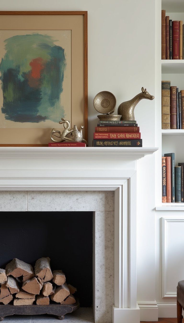 Built-In Books And Curated Collectibles Display