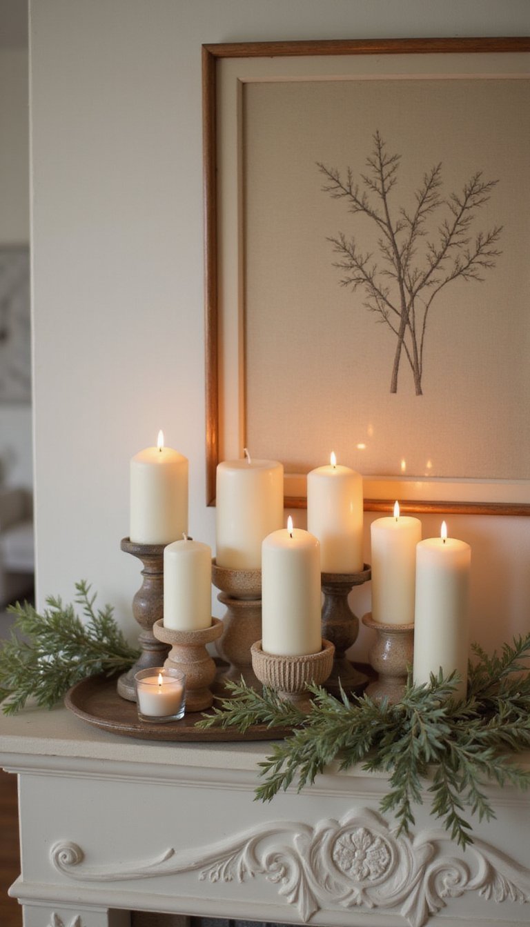 Candle Cluster Centerpiece With Mixed Heights