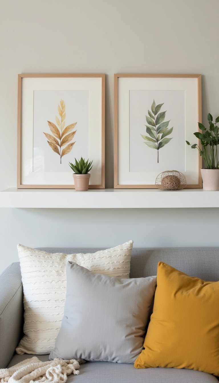 Floating Shelf Mantel For Small Space Styling