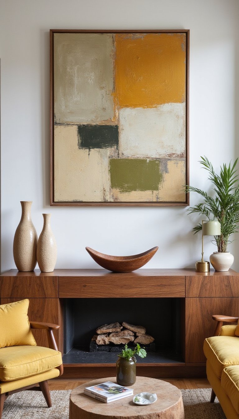 Midcentury Sculptural Pieces And Warm Woods