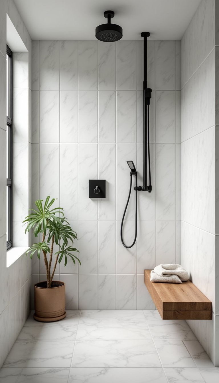 Douche Italienne Zellige Blanc Brillant