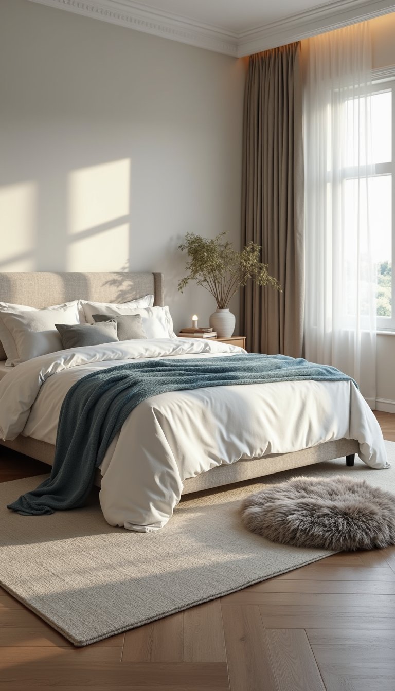 Tapis Rectangulaire Sous Lit Rond Pour Chambre Élégante