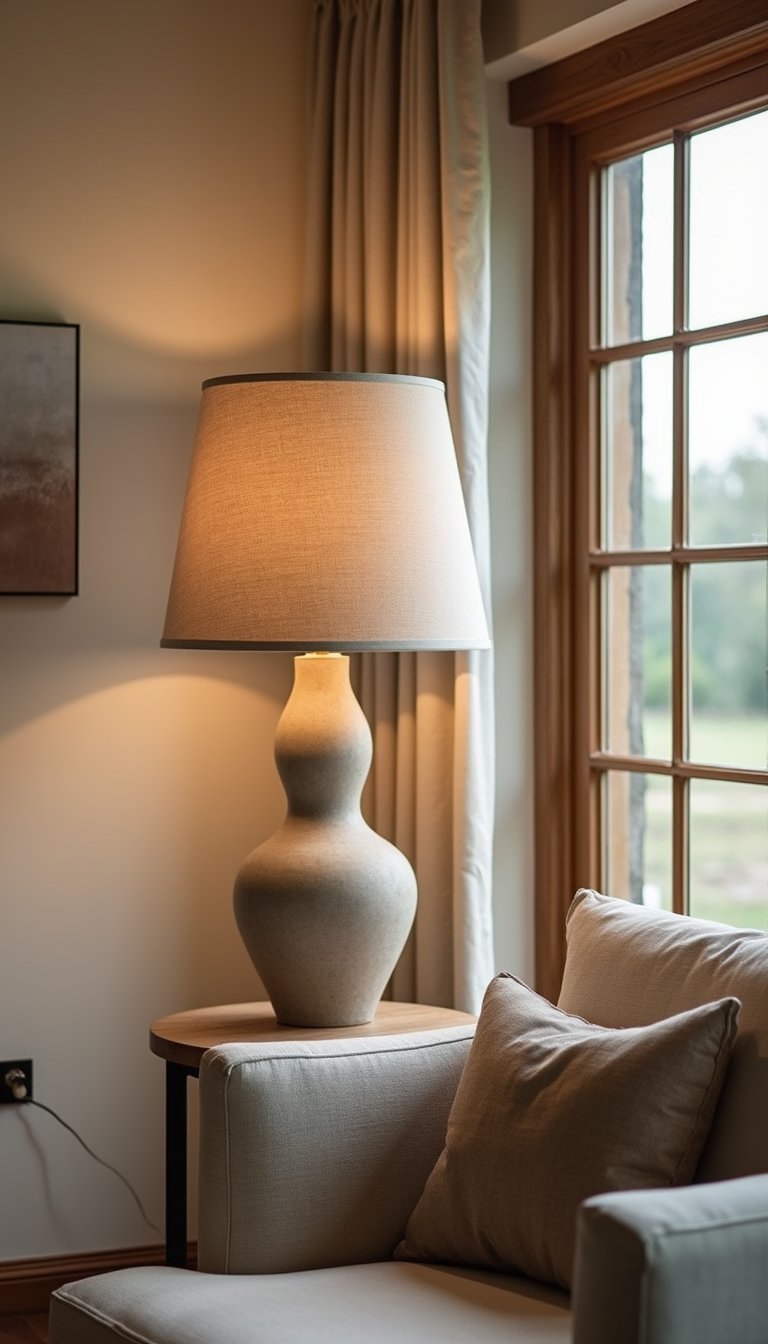 Lámpara De Lino XL Para Ambientes Acogedores