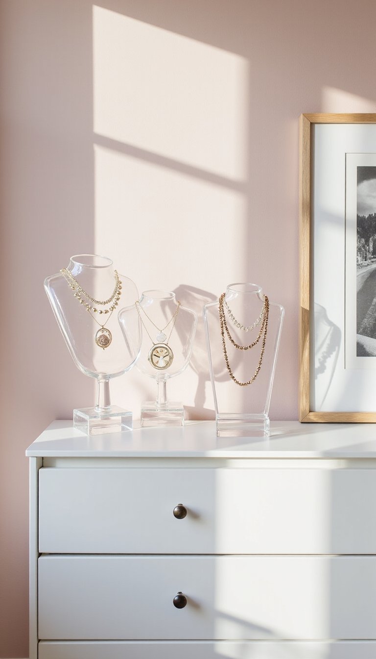 Expositor de Colares em Acrílico Transparente Aparente