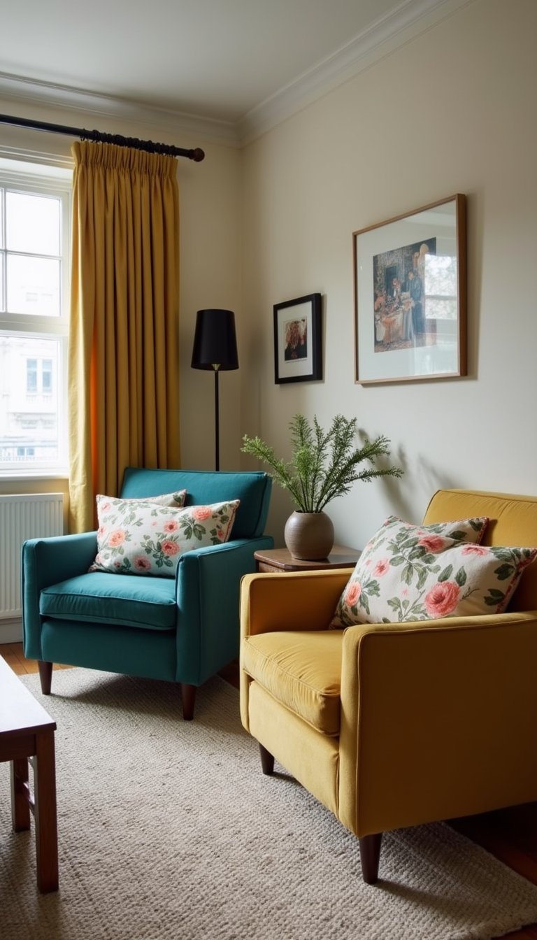 Mistura De Texturas Floral Linho E Veludo