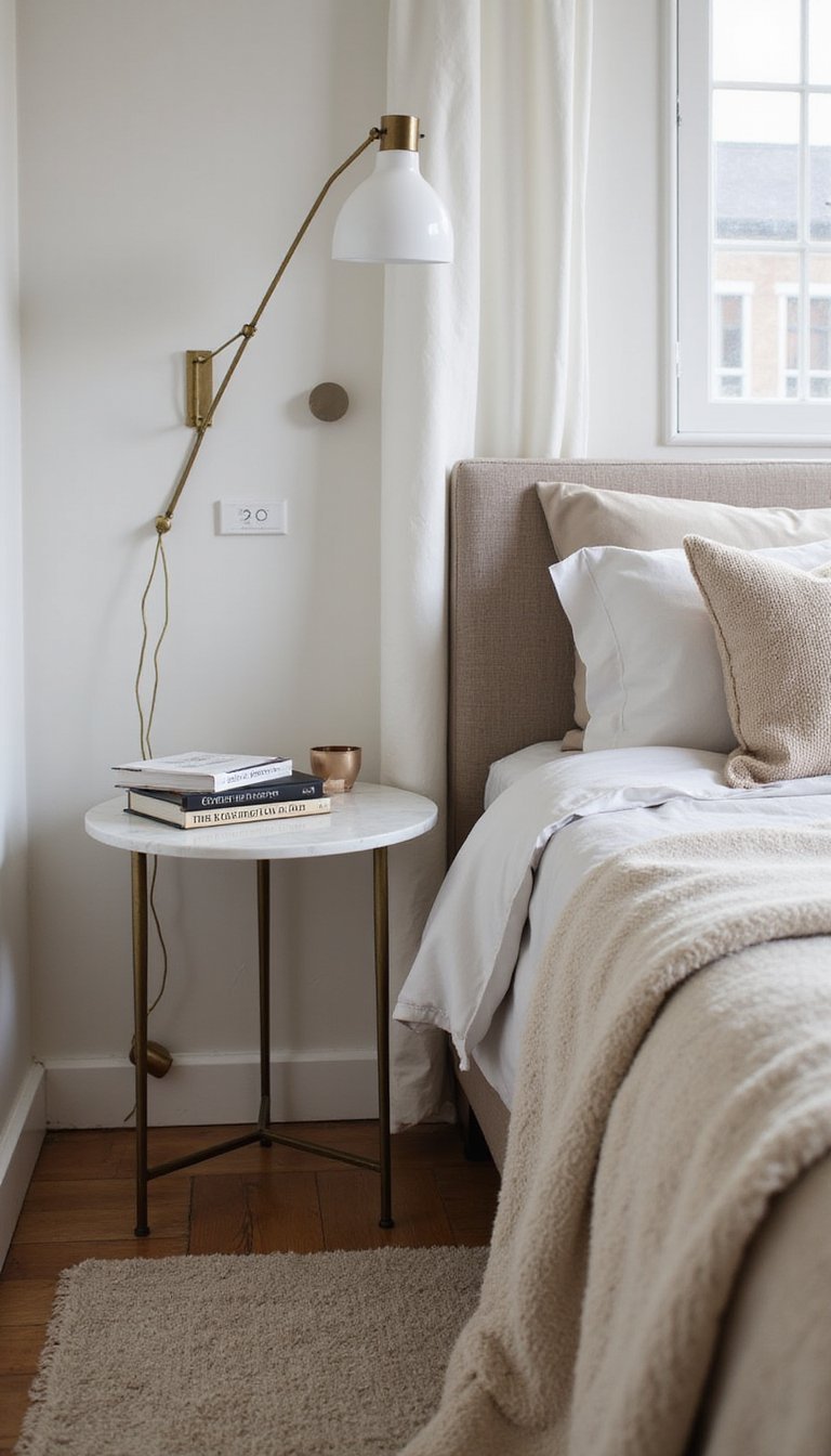 Mesa Lateral Para Quarto Com Tampo Em Mármore