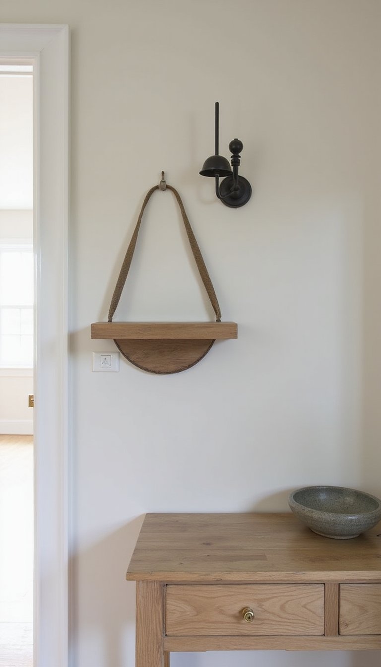 Applique Murale Avec Étagère Intégrée En Bois