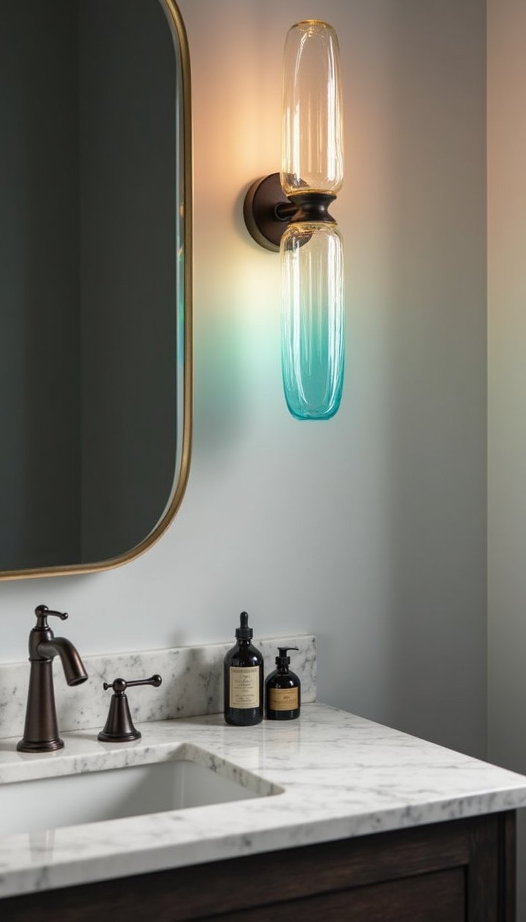 Applique Murale En Verre Dégradé Bleu Profond