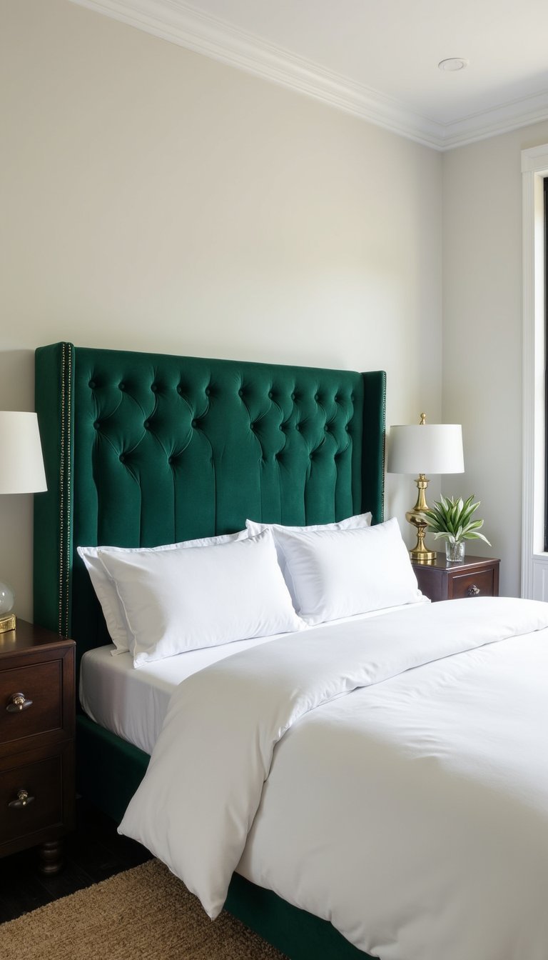 Tête De Lit Capitonnée En Velours Couleur Bijou