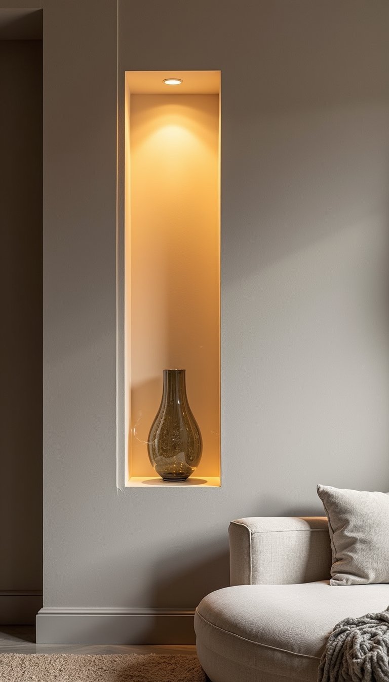 Niche Murale En Verre Pour Une Lumière D'ambiance