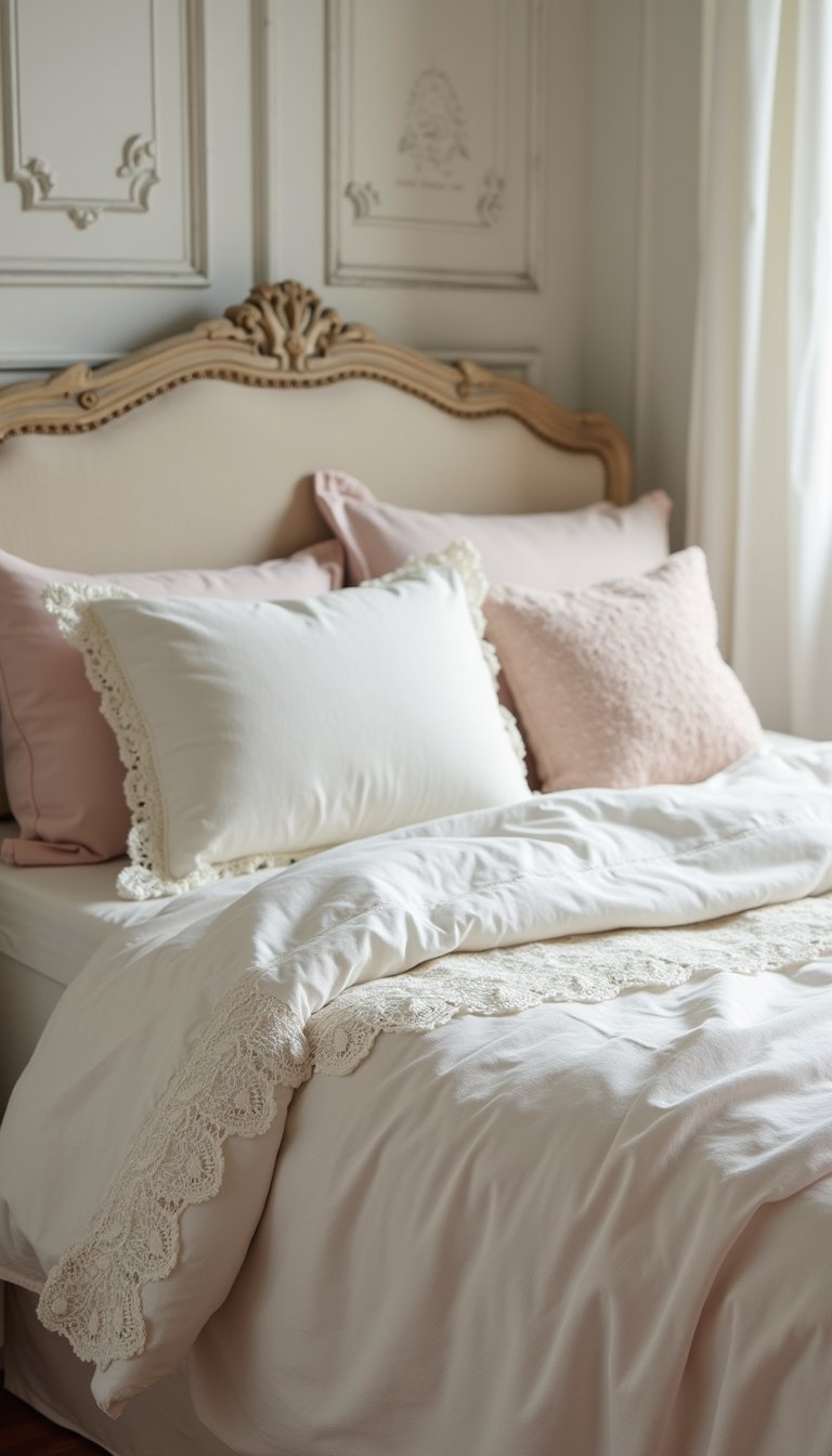 Romantisme Dentelle Et Lin Lavé Off-White