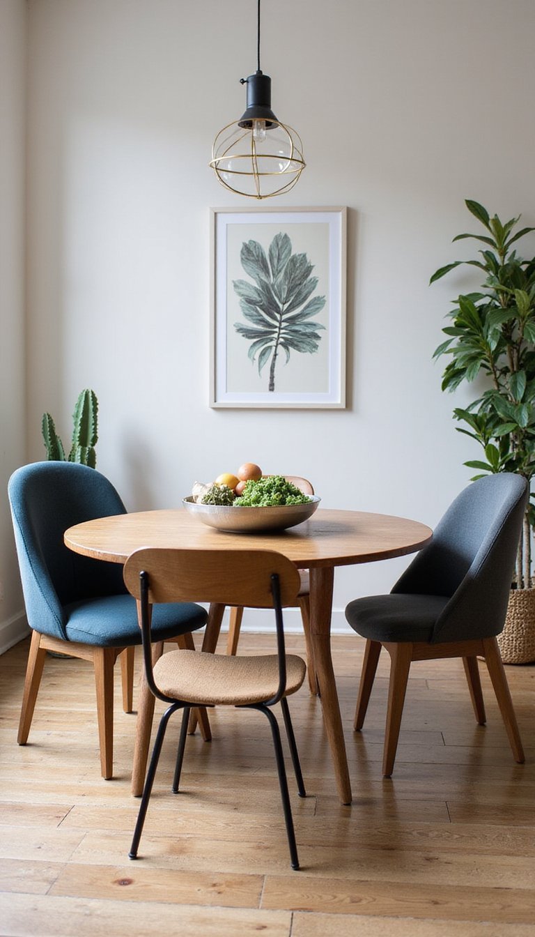 Combinación De Sillas Mix And Match Con Mesa Redonda