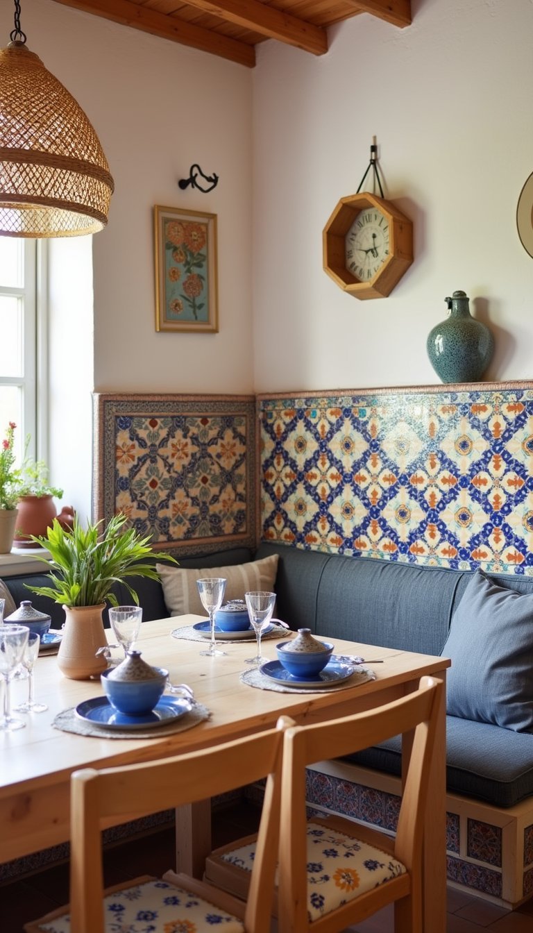 Desayunador Mediterráneo Con Azulejos Coloridos Y Detalles