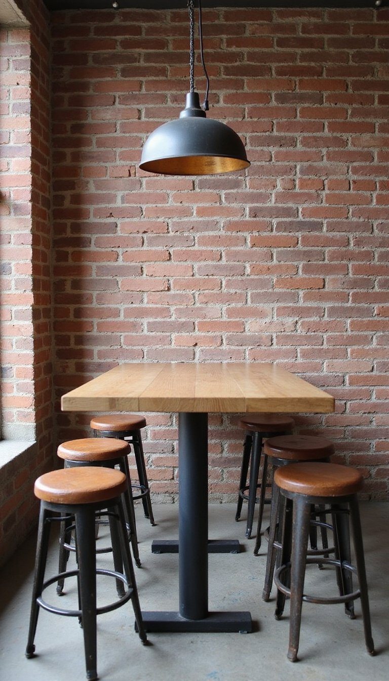 Esquina Industrial Con Metal Y Ladrillo Vista