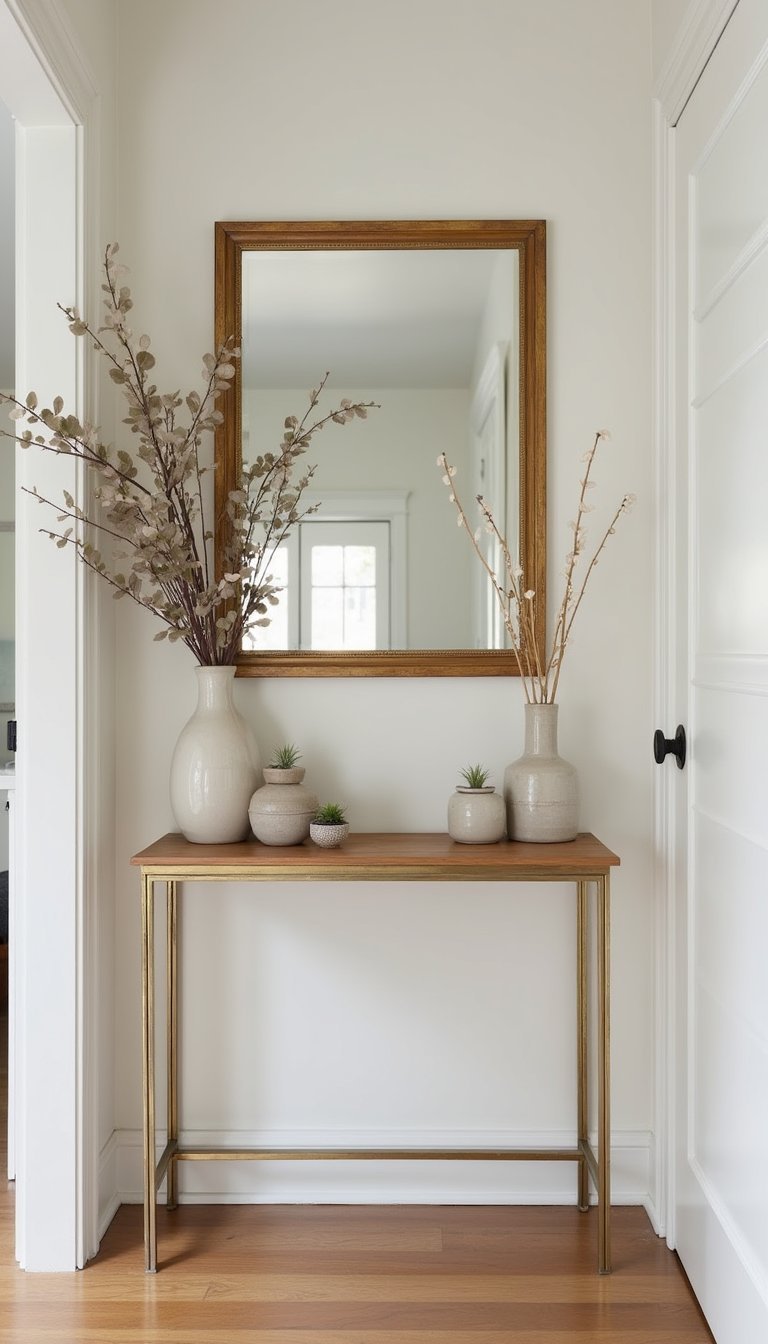 Vintage Mirror Paired With Fresh Accents