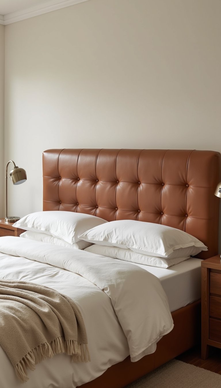 Quilted Leather Headboard With Clean Modern Lines