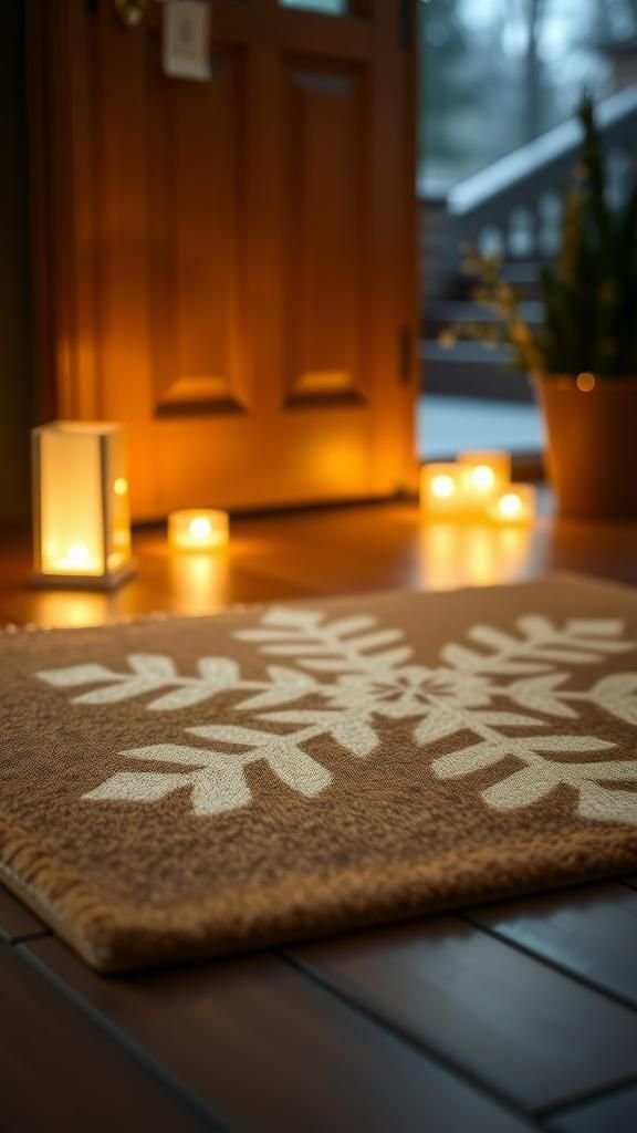 Paper doormat snowflakes for entryway delight