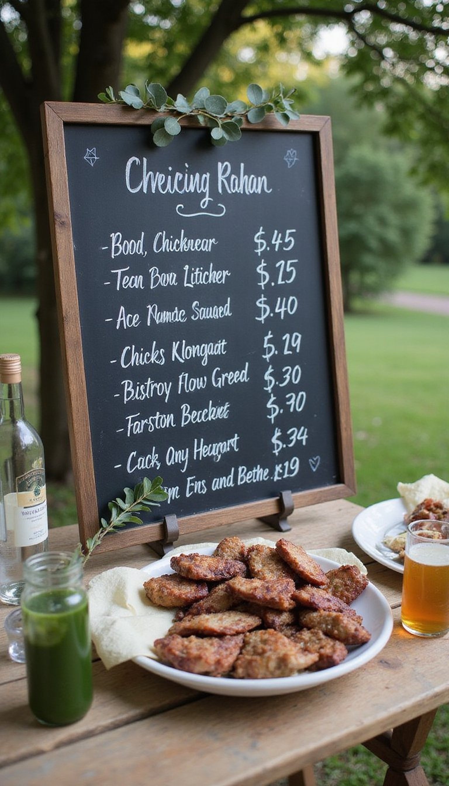 Hand-lettered Chalkboard Menu for Backyard BBQ