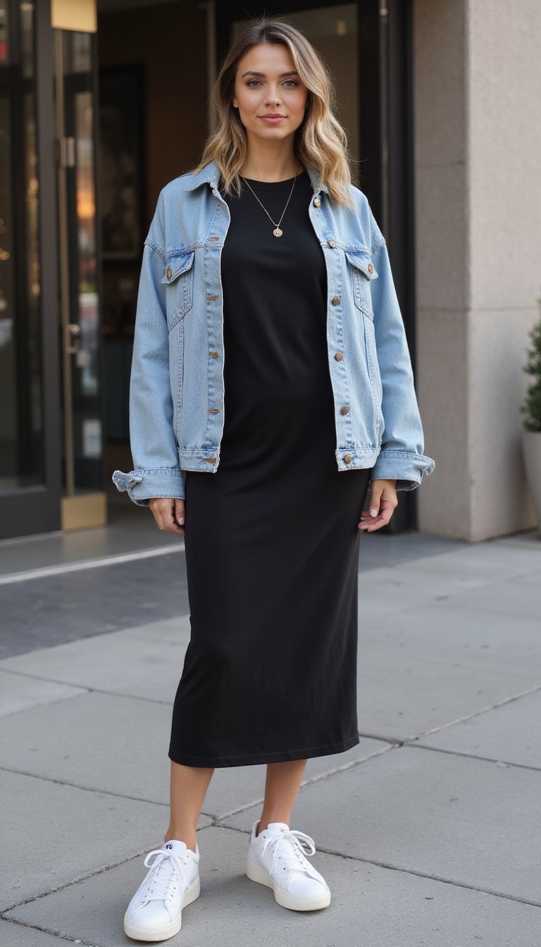 Little Black Dress with Sneakers