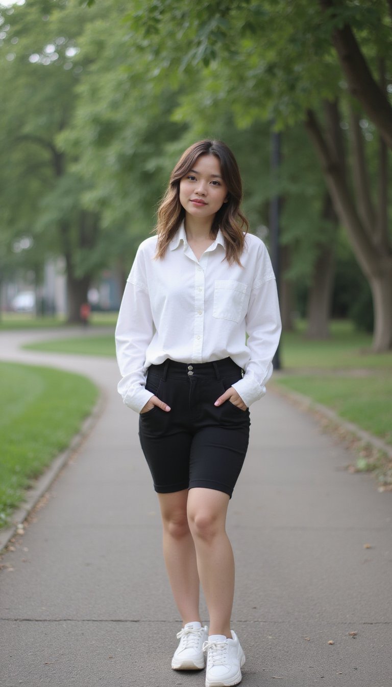 Oversized Shirt and Bike Shorts