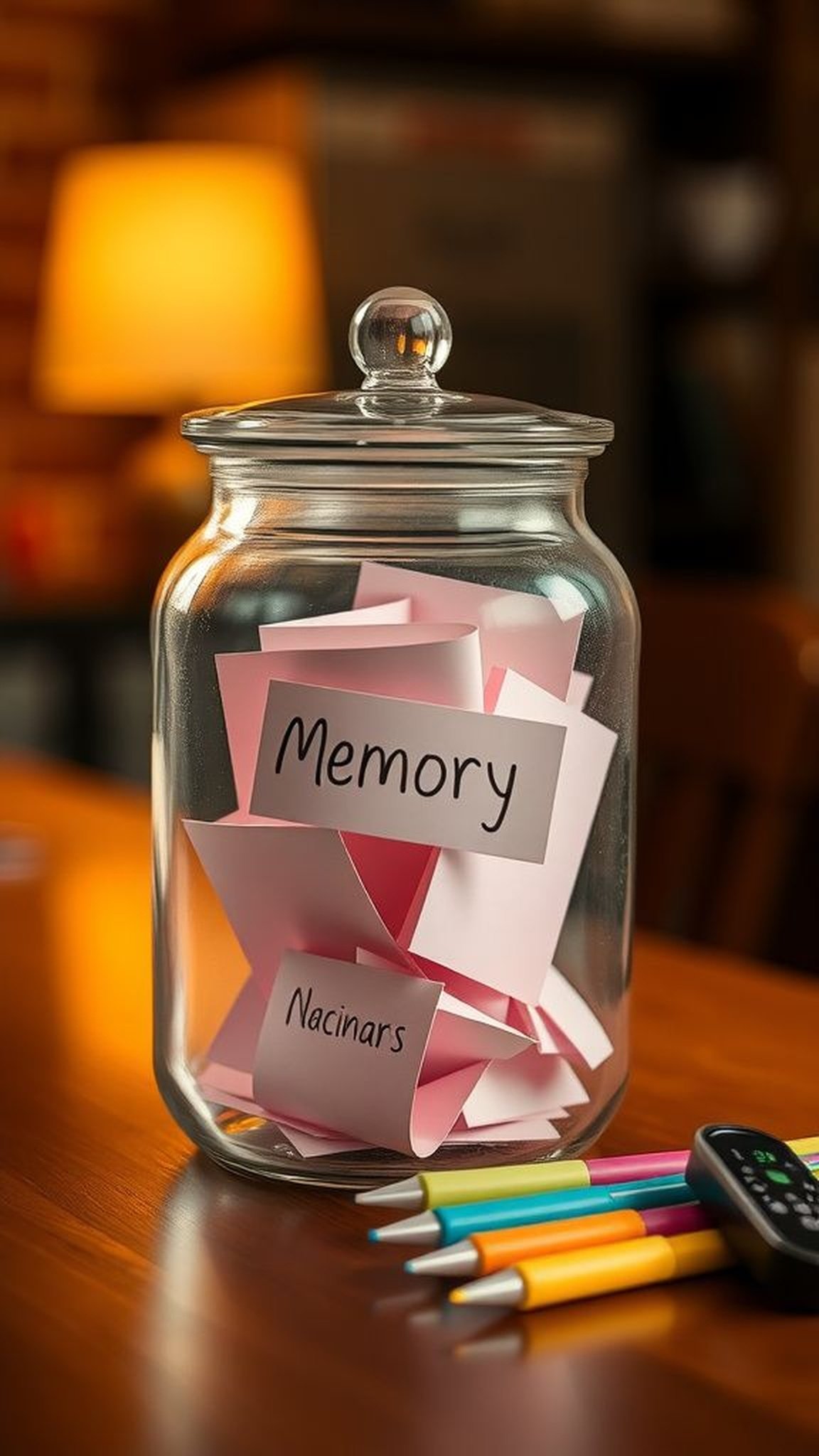 Memory jar where guests leave quick notes
