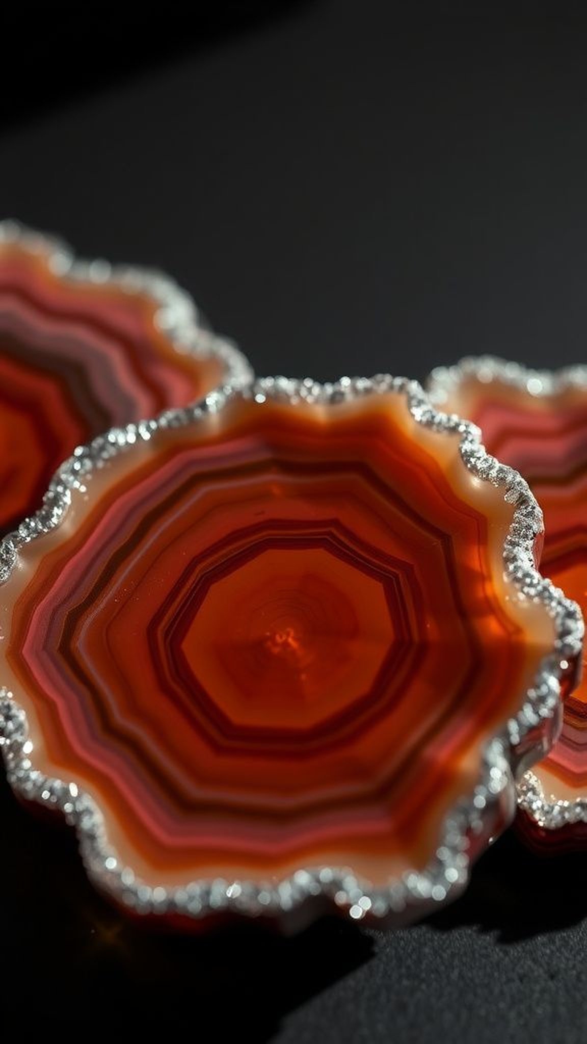 Geode-style coaster set with crystal edges