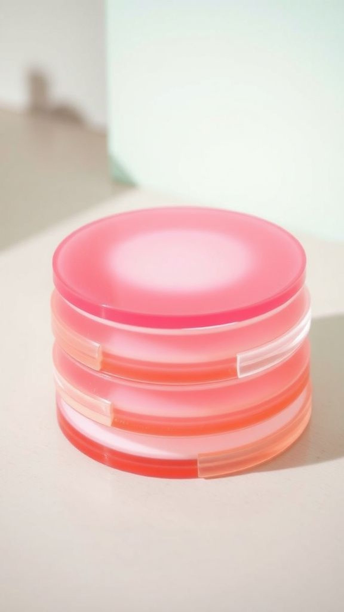 Layered ombre coasters with soft color transitions